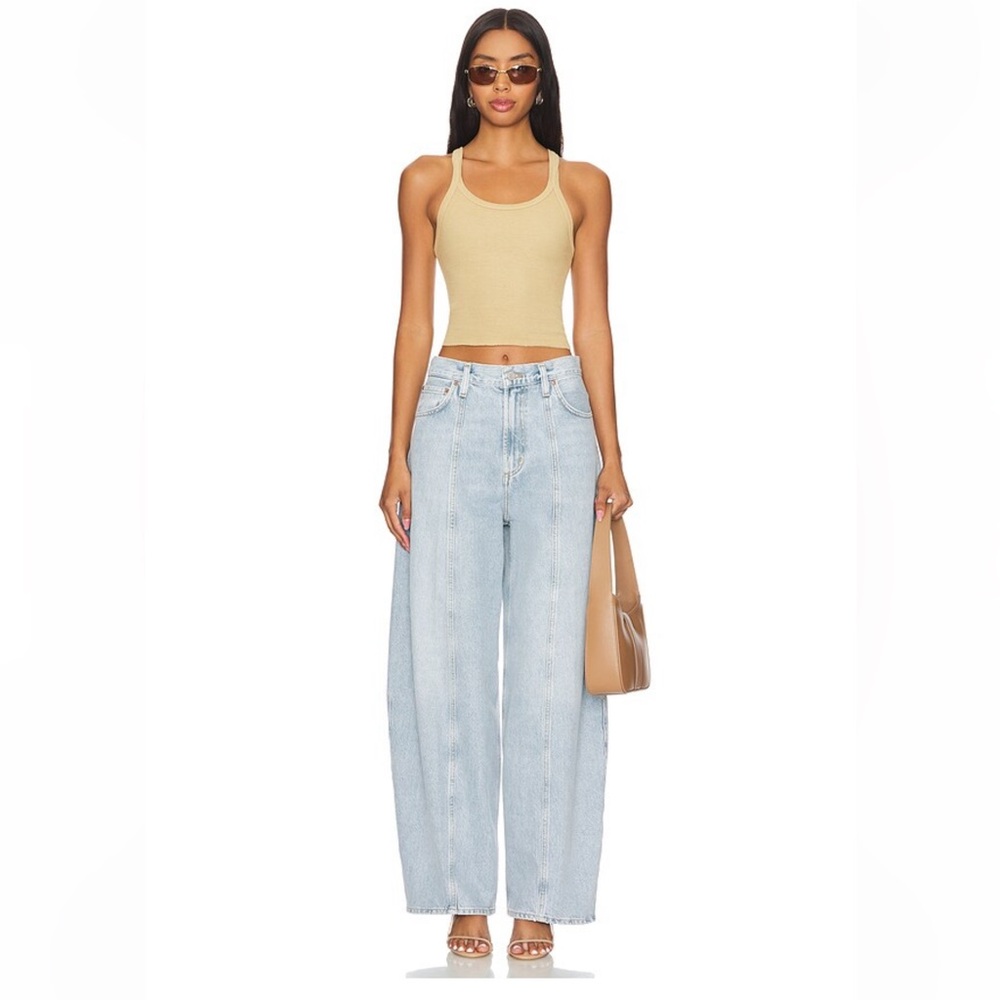 Agolde Light Wash Wide Leg Jeans - Picture 2 of 14